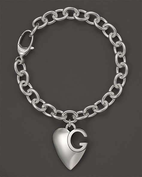 gucci heart charm bracelet|gucci trademark charm bracelet.